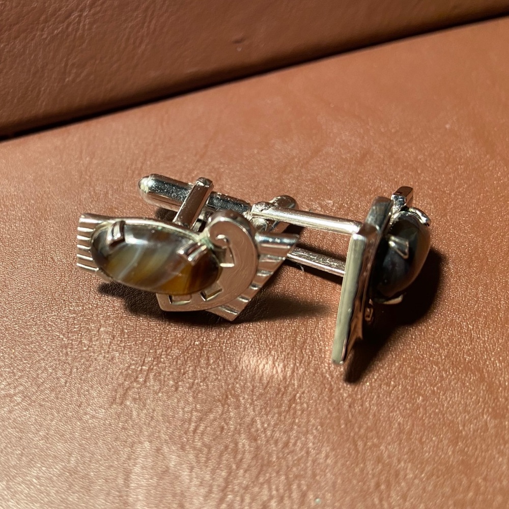 Beautiful Retro Tigers Eye Cufflinks